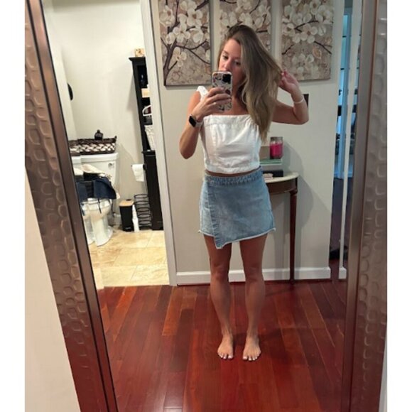 ROLLA'S Layla High Rise Sunshine Blue Denim Skort in Light Vintage Blue US 27 - Picture 9 of 12